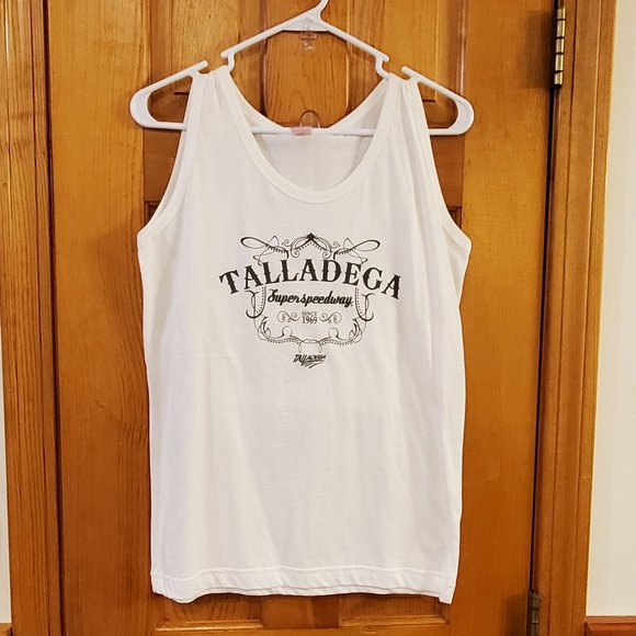 Talladega Tops - Talladega White Tank Top Size Medium